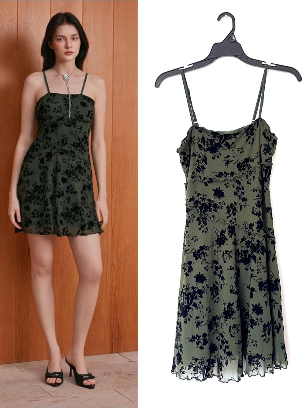 Cider Ruffle Lace Floral Goth Dress